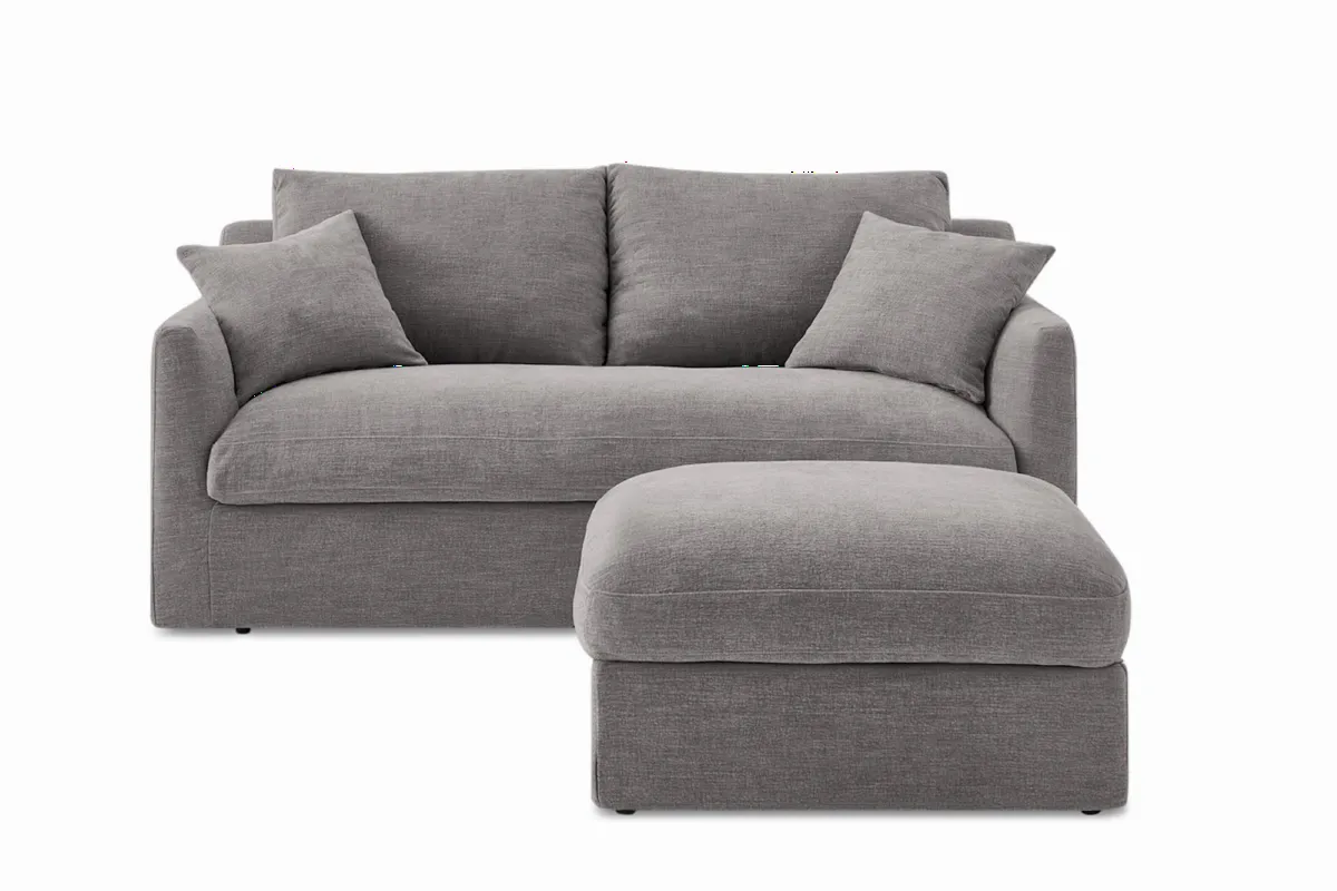 Agnes Slipcover Storage Loveseat with Ottoman - view 2