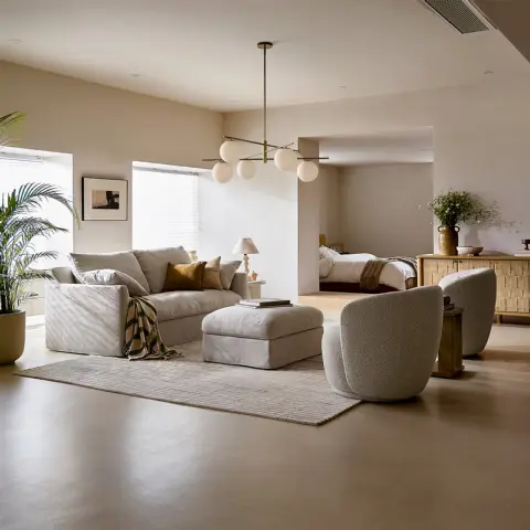 Agnes Slipcover Storage Couch with Ottoman