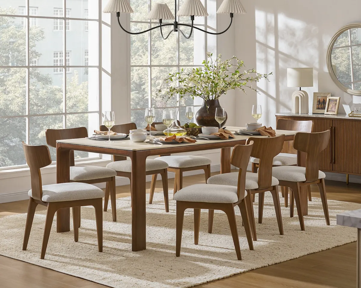 Arlen Dining Table with Tavi Chair Set