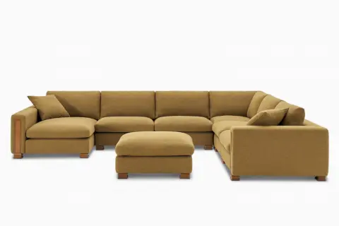 Atelier Kagan 6-Piece L-Shape Sectional Couch with Chaise & Ottoman