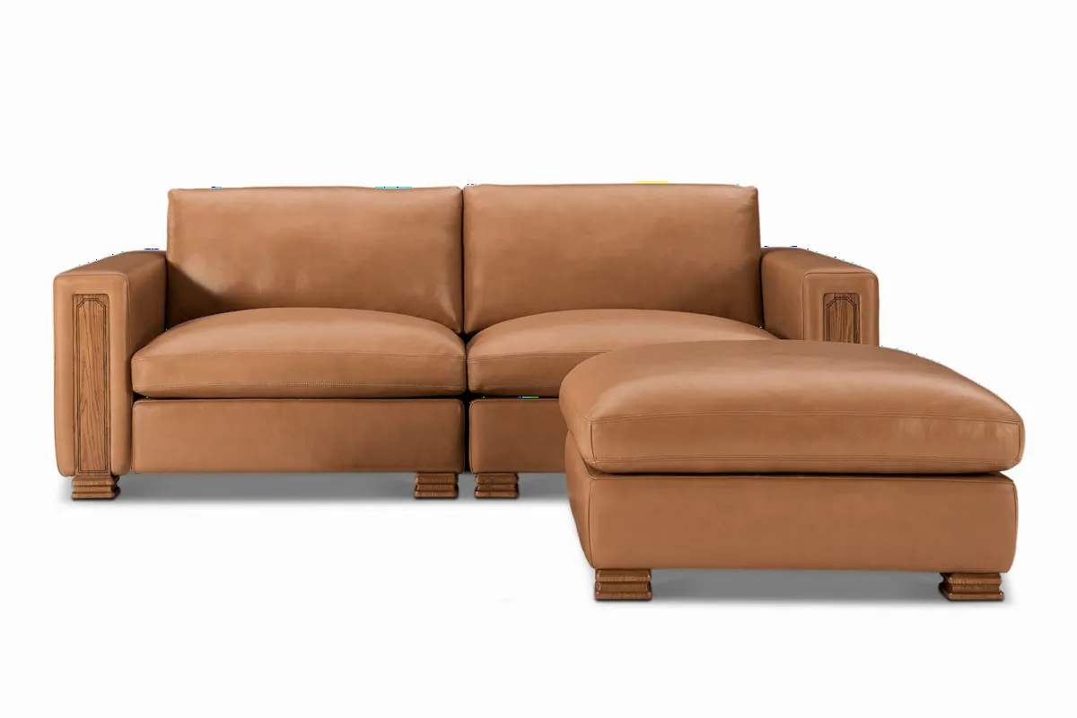 Atelier Kagan Leather Sofa with Ottoman - view 5