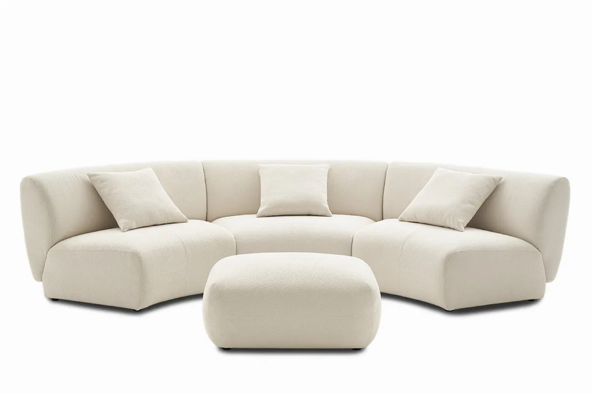 Auburn Performance Fabric Armless Curve Couch with Ottoman - view 5