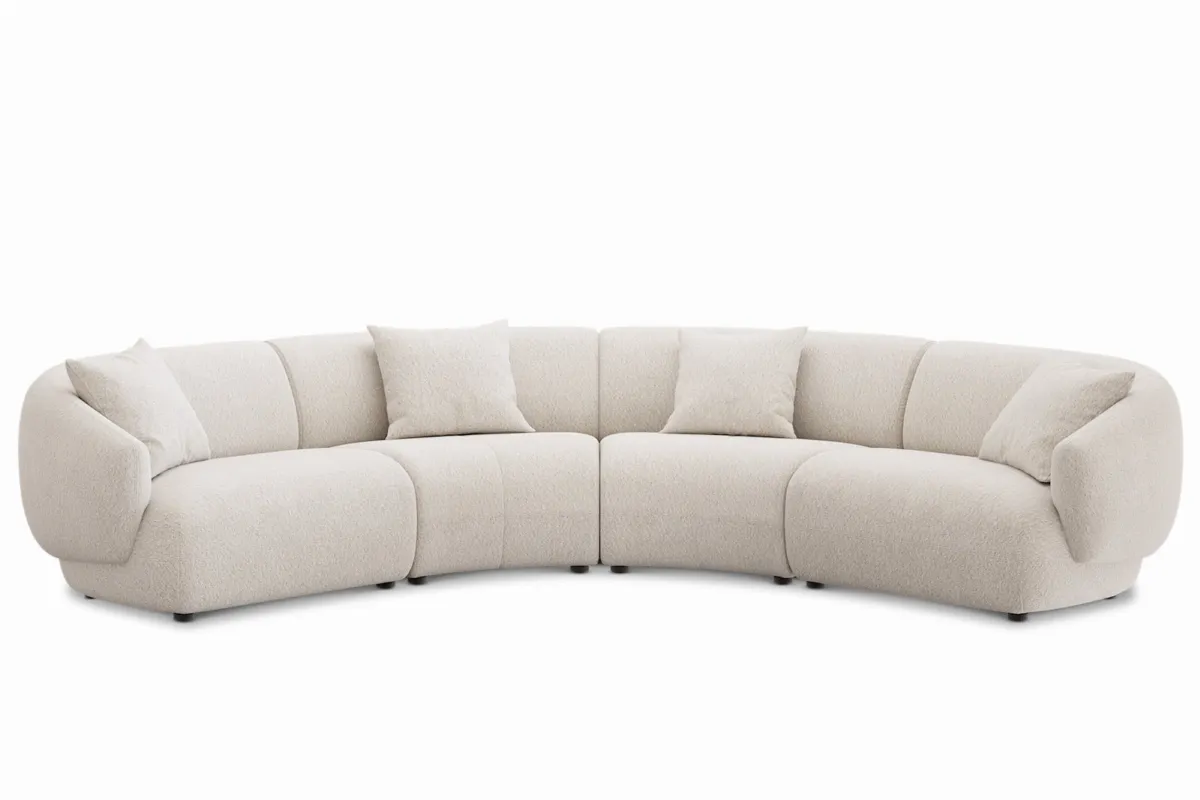 Auburn Performance Fabric Curve L-Shape Sectional Couch - view 4
