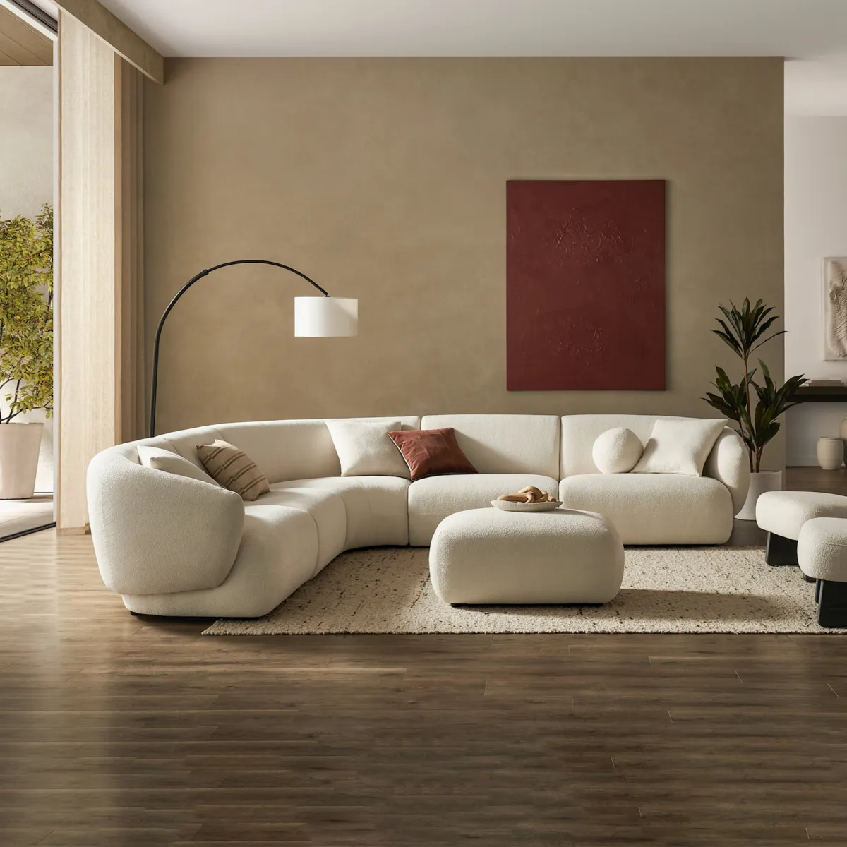 Auburn Performance Fabric L-Shape Sectional Couch with Ottoman - view 6