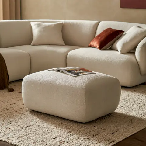 Auburn Performance Fabric Sectional Couch with Ottoman