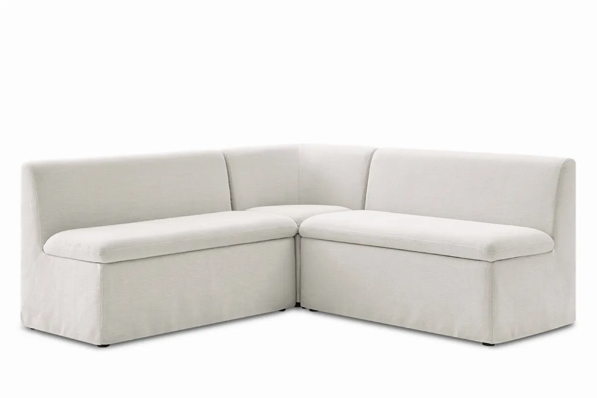 Callie Slipcover Extended L-Shaped Storage Banquette - view 3