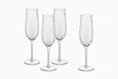 Cascade Champagne Glasses, Set of 4