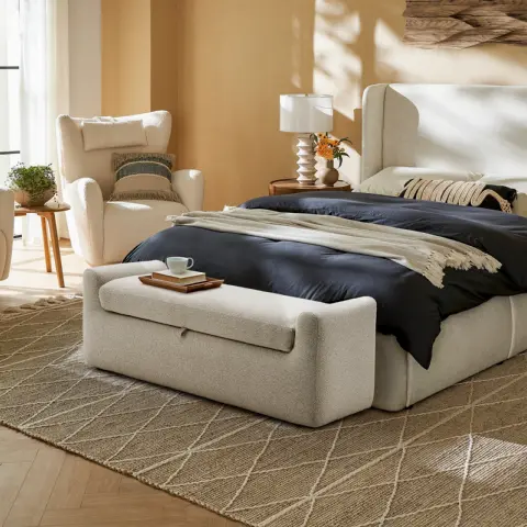 Dakota Performance Bouclé Storage Bench