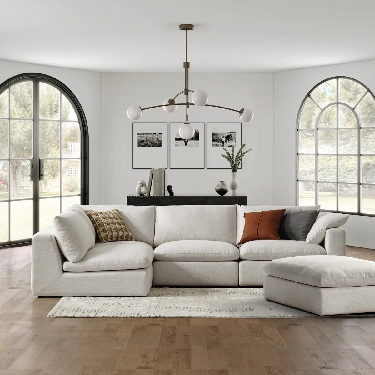 Dawson Chaise Sectional Couch with Ottoman - view 8