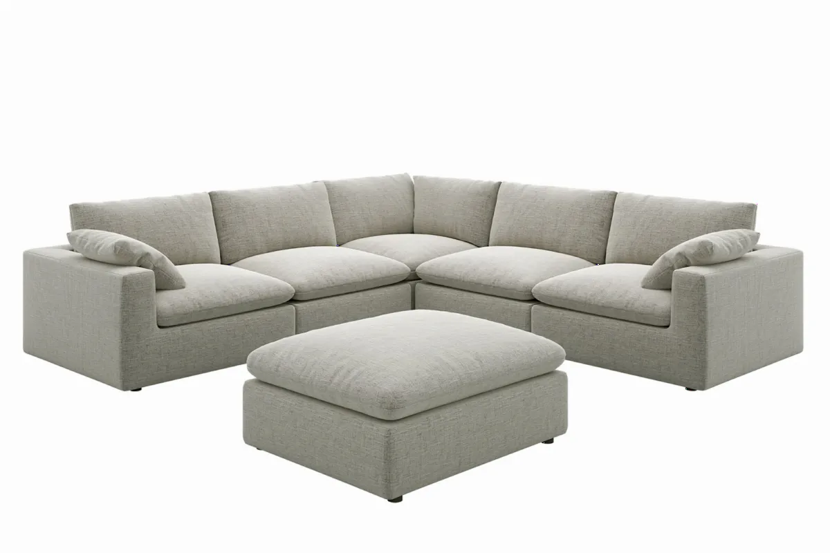 Dawson L-Shape Sectional Couch with Ottoman - view 8