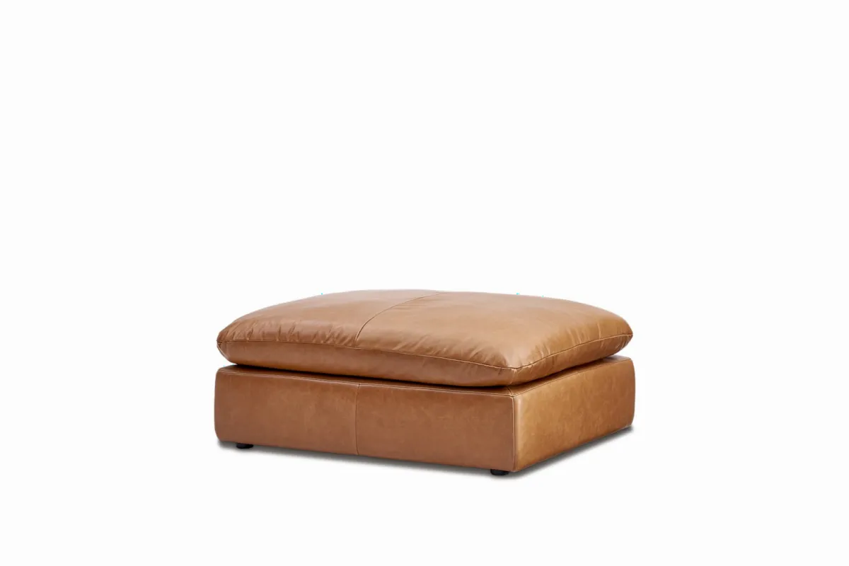 Dawson Leather Large Ottoman - view 6