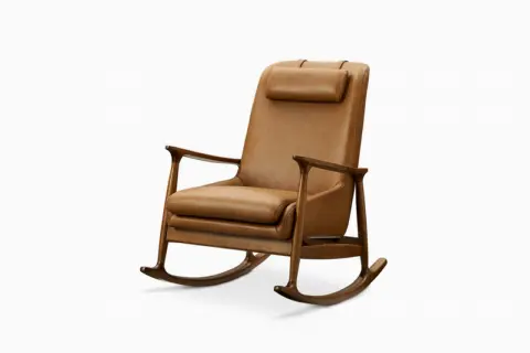 Desmond Leather Rocking Armchair
