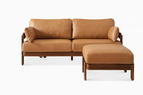 Eden Leather Sofa with Ottoman