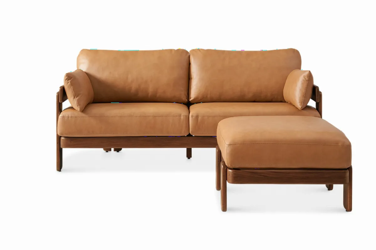 Eden Leather Sofa with Ottoman - view 7
