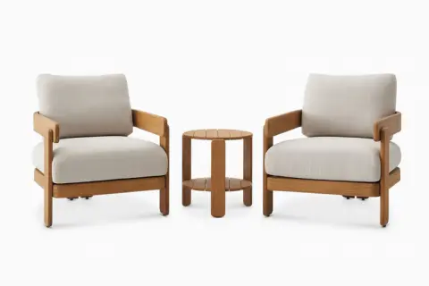 Eden Outdoor 2 Lounge Chairs & Side Table Set