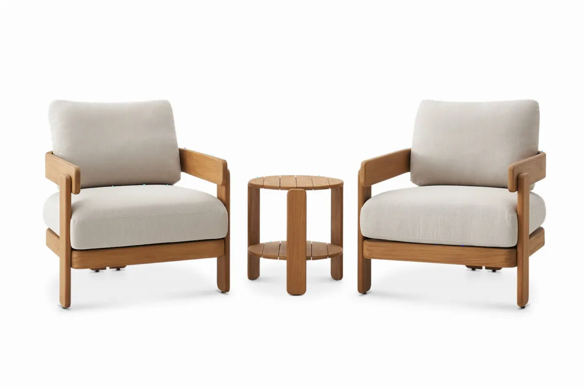 Eden Outdoor 2 Lounge Chairs & Side Table Set - view 2