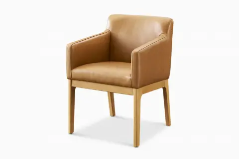 Elliot Leather Dining Arm Chair