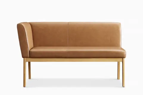 Elliot Leather Left Banquette Bench
