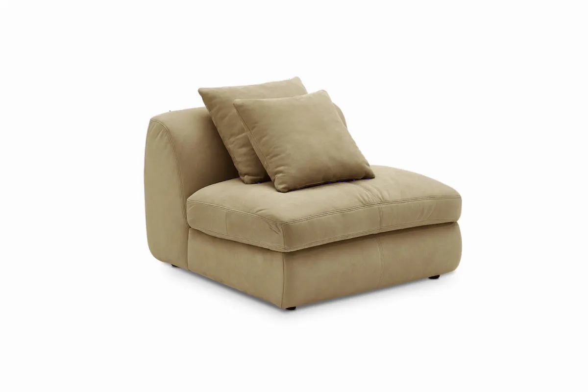 Fable Leather Armless Couch - view 2