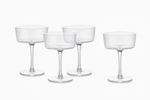 Flute Coupe Glasses, Set of 4