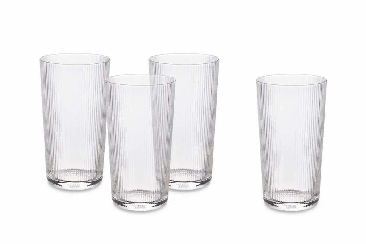Flute Tall Drinking Glasses, Set of 4 - view 5