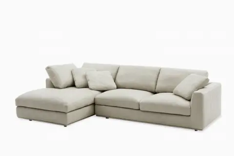 Hamilton Leather Chaise Sectional Couch