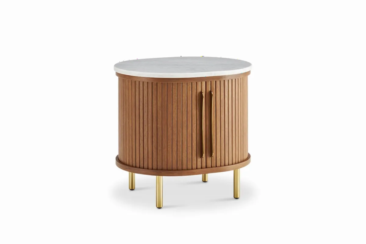 Harper Marble Storage Side Table - view 4