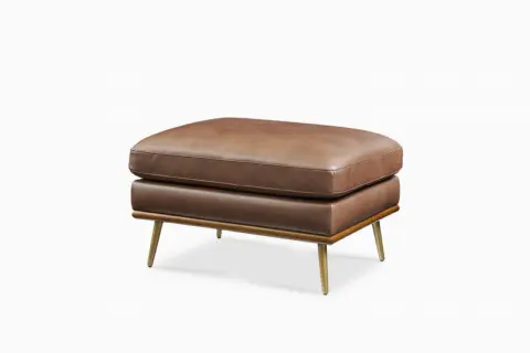 Isaac Leather Ottoman
