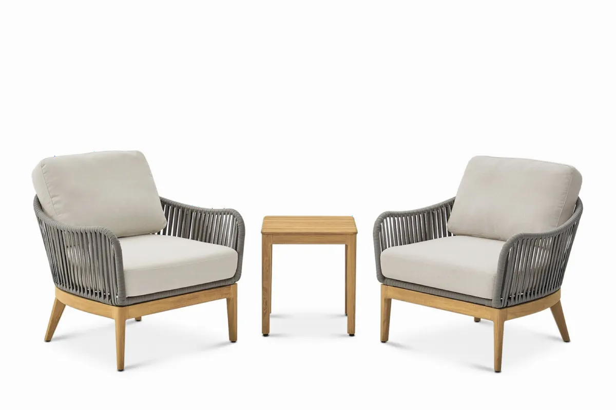 Isla Outdoor 2 Lounge Chairs & Side Table Set - view 2