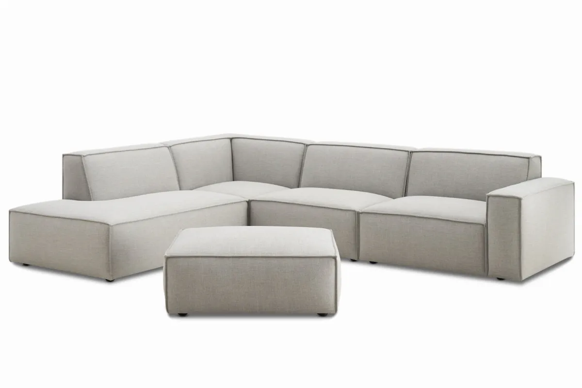 Jonathan Extended Side Chaise Sectional Couch with Ottoman - view 7