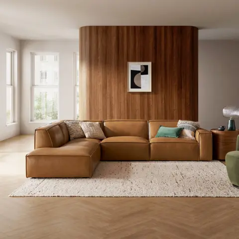 Jonathan Leather Extended Side Chaise Sectional