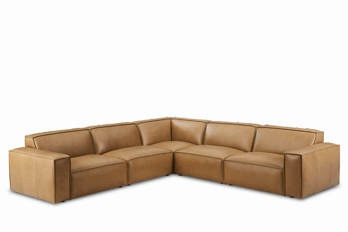 Jonathan Leather L-Shape Sectional Couch - view 6