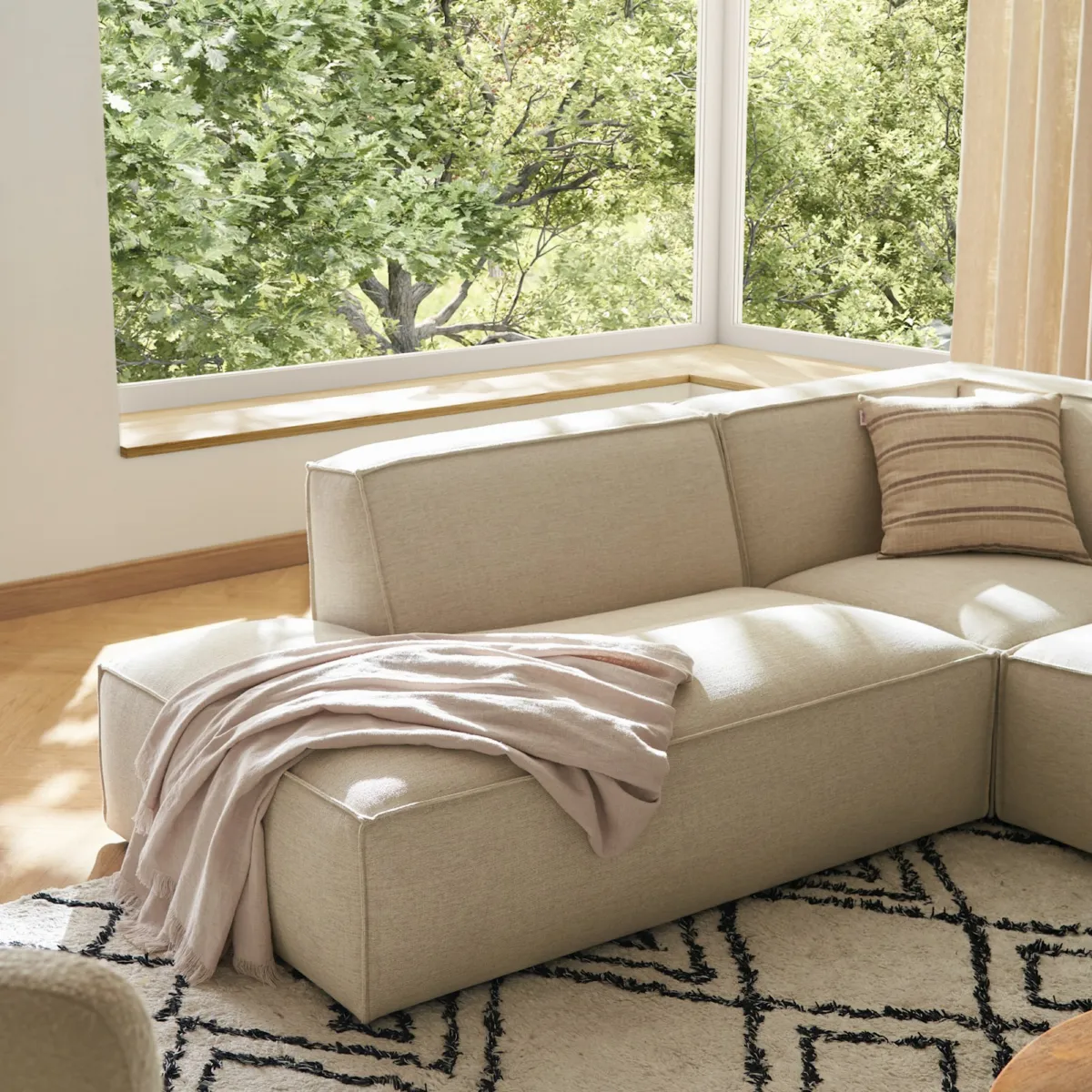 Jonathan Side Chaise Sectional Couch with Ottoman - view 7