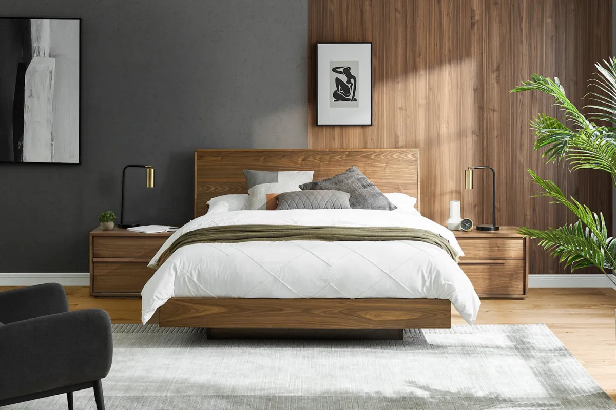 Joseph Bed with Ayrie Mattress Set, Walnut - view 7