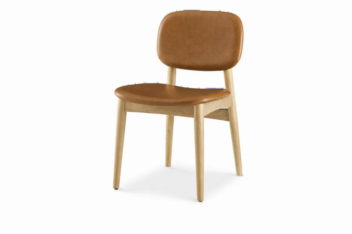 Kelsey Leather Chair, White Wash - view 2