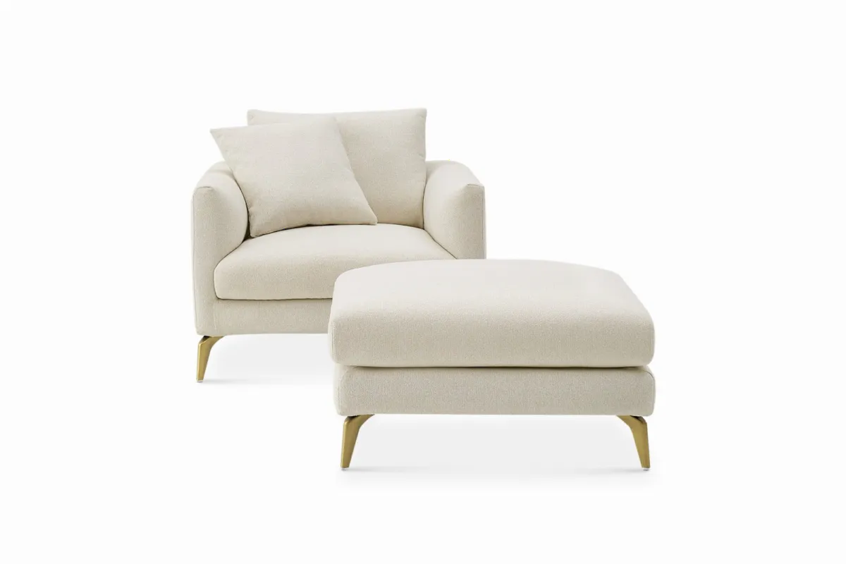 Lena Performance Fabric Armchair with Ottoman - view 7