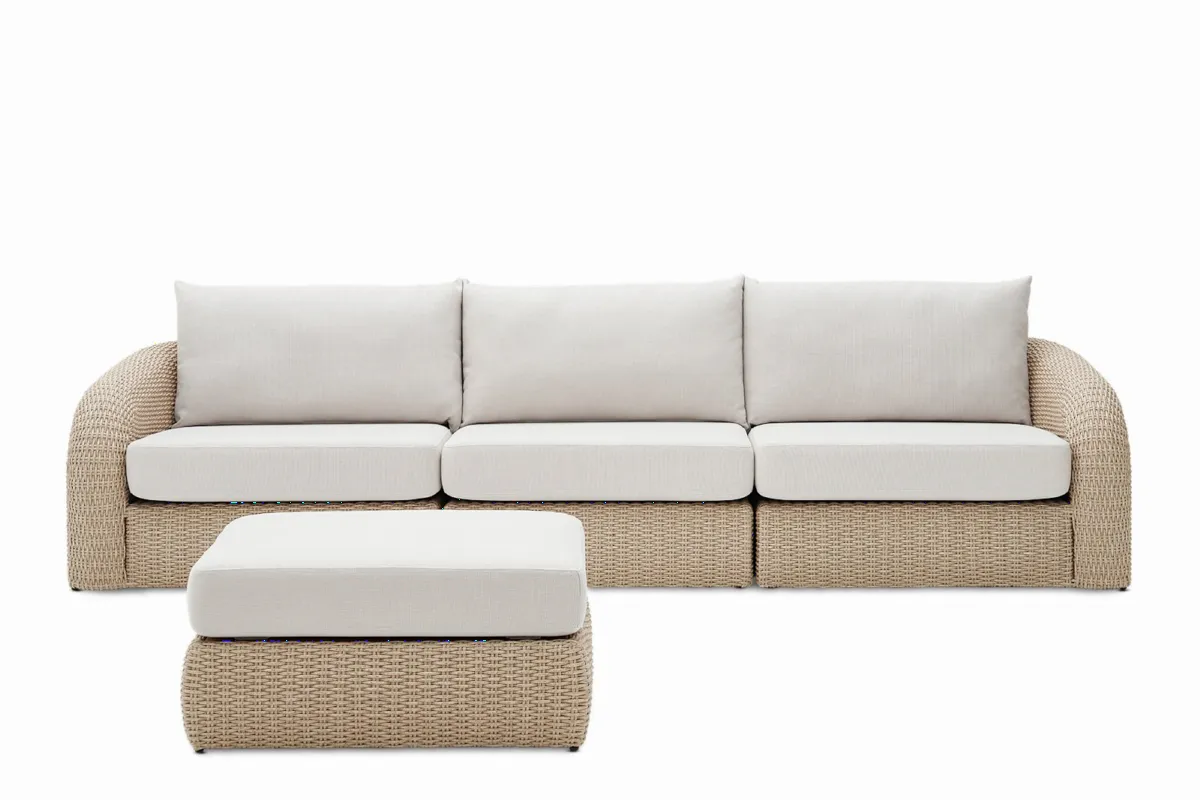 Lorna Outdoor Extended Couch with Ottoman - view 6