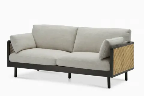 Lucia Cane Sofa, Black