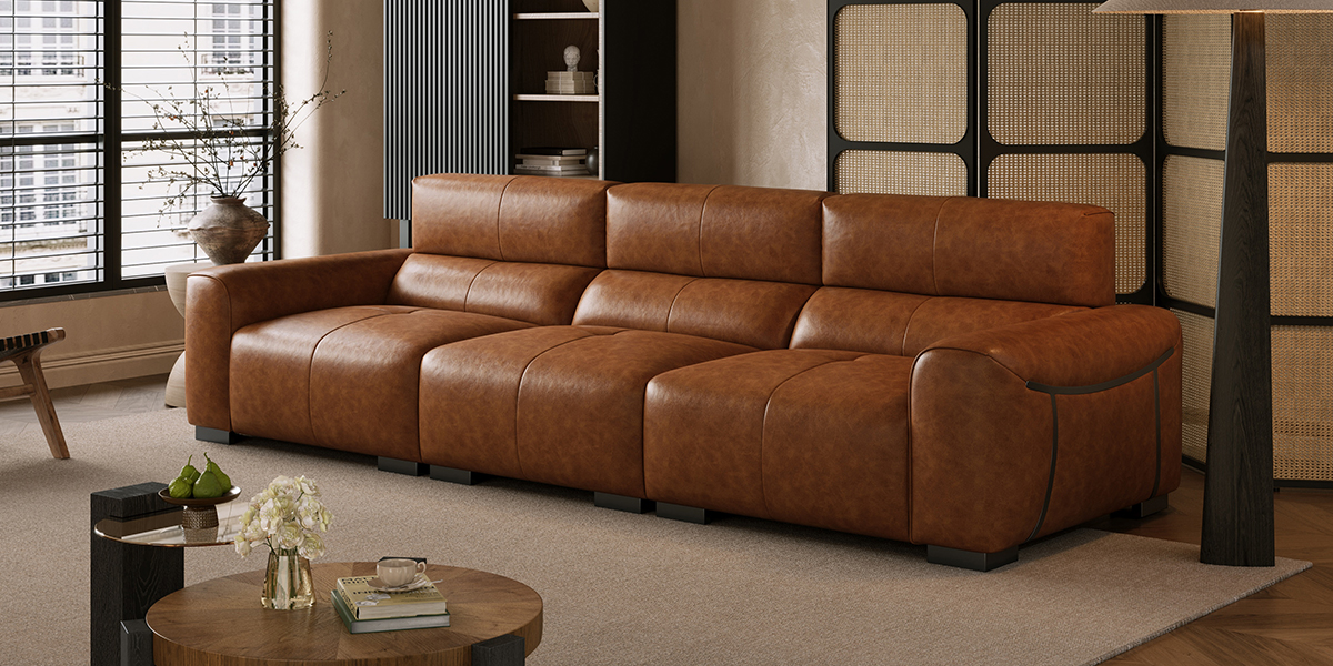Vintage Waxed Leather Sofa