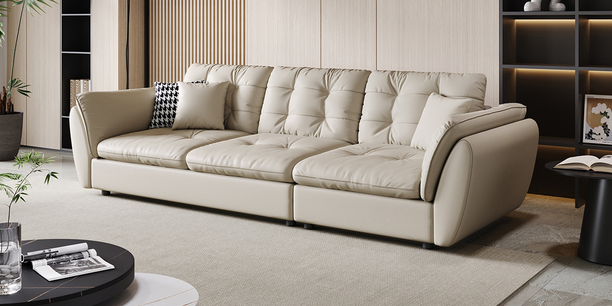 Modern Pet-Proof Tech Fabric Sofa