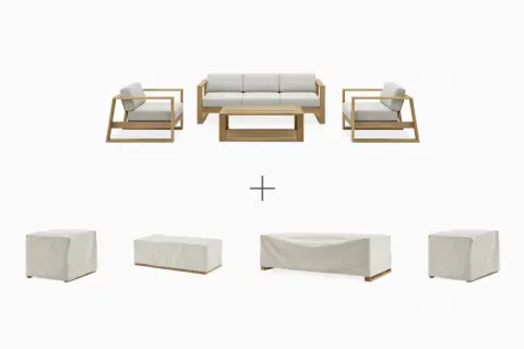 Rio Outdoor Couch, 2 Lounge Chairs & Table Set