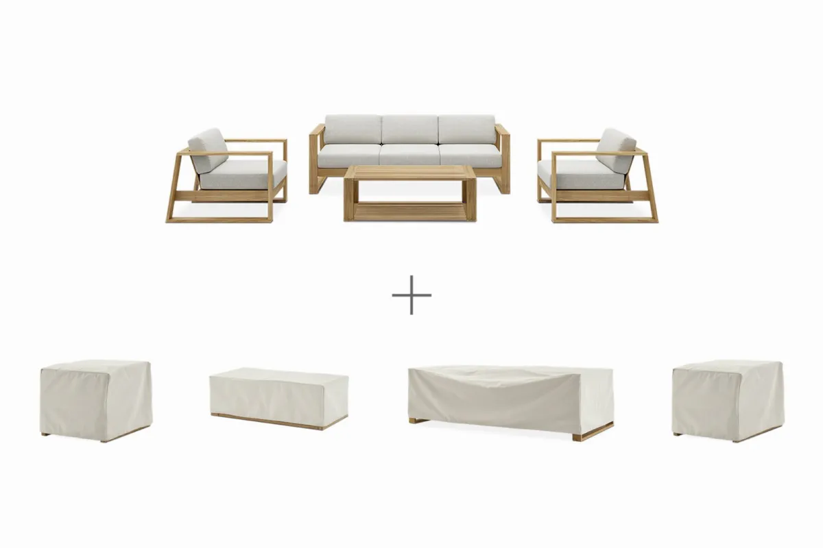 Rio Outdoor Couch, 2 Lounge Chairs & Table Set