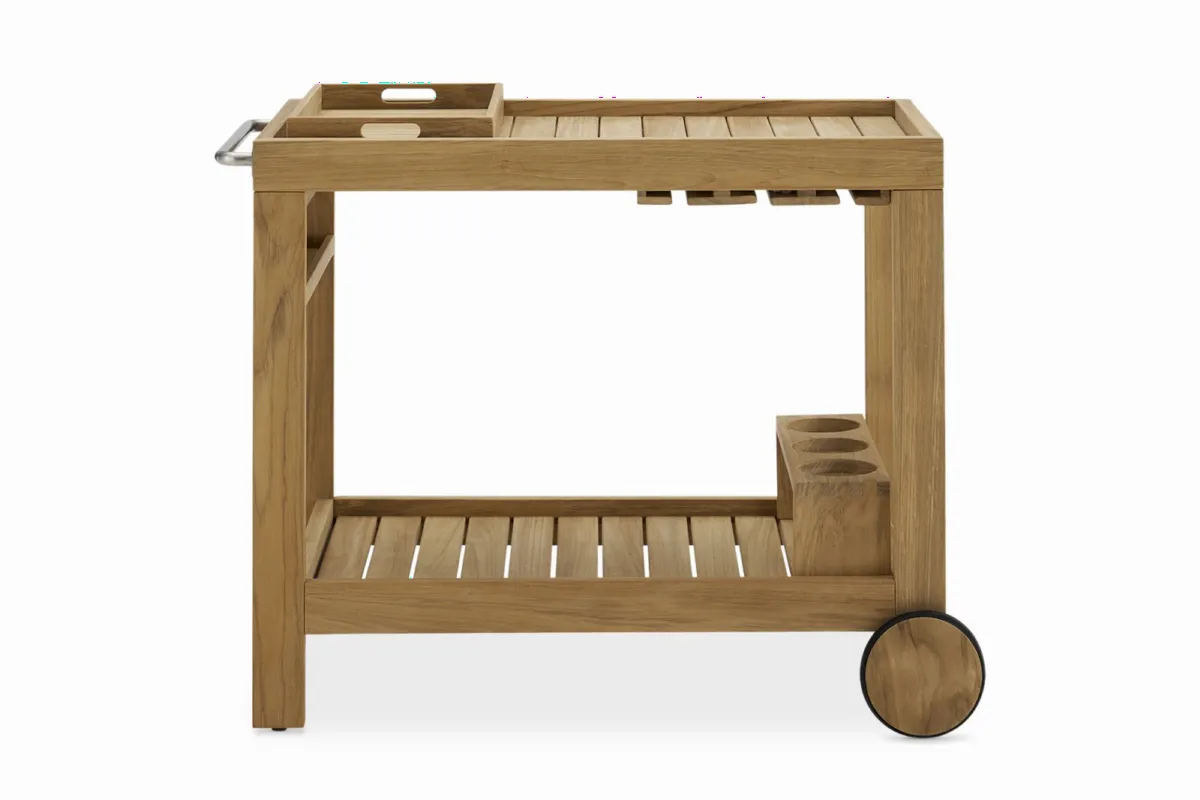 Rio Outdoor Teak Bar Cart - view 3