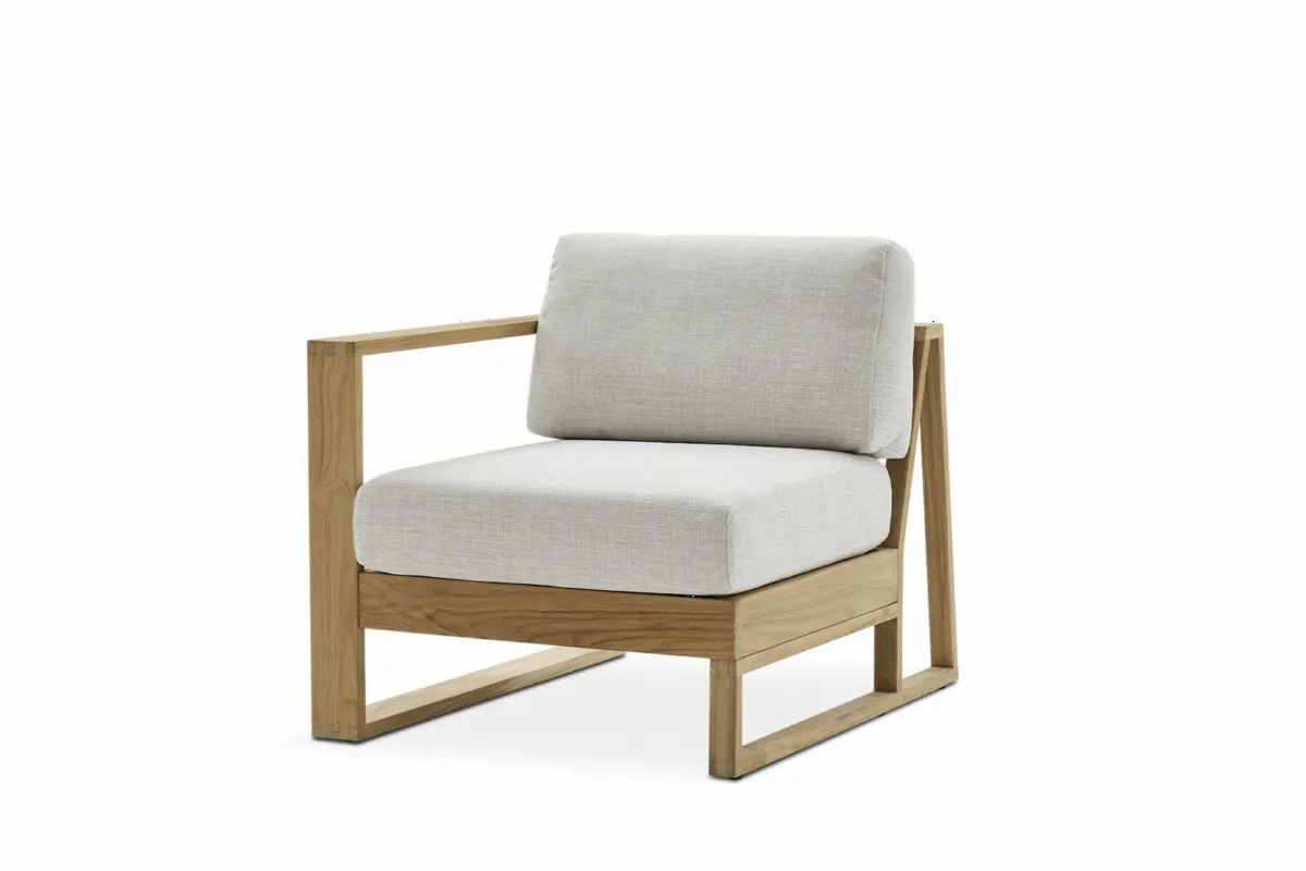 Rio Outdoor Teak Left Arm 1 Seater Couch - view 6