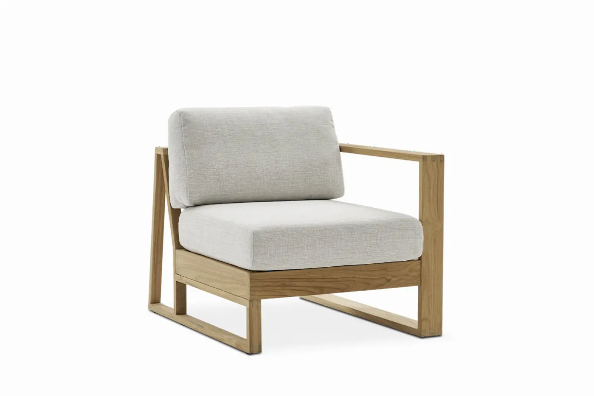 Rio Outdoor Teak Right Arm 1 Seater Couch - view 6