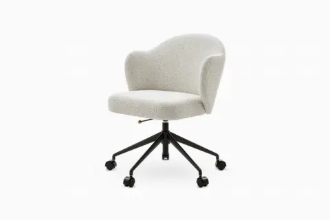 Simone Performance Bouclé Office Chair, Matte Black