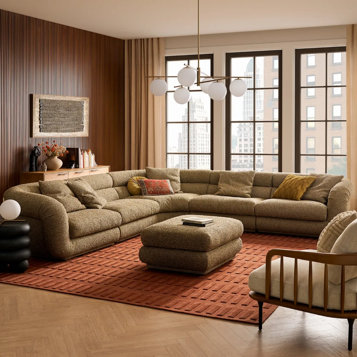 Solari Performance Fabric Ottoman - view 5
