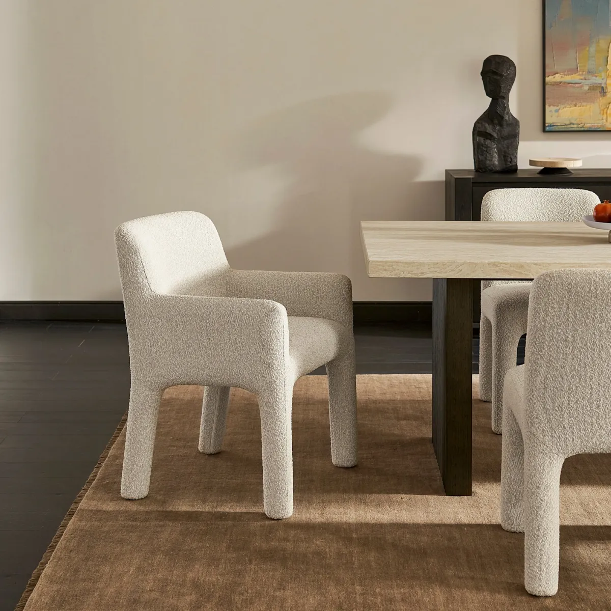 Sonia Performance Bouclé Dining Arm Chair - view 3
