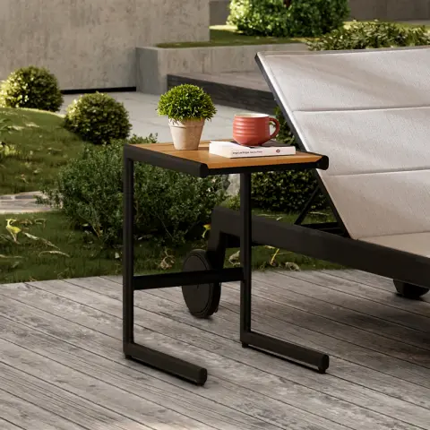 Sorrento Outdoor 2 Chaise Lounges & C-Side Table Set