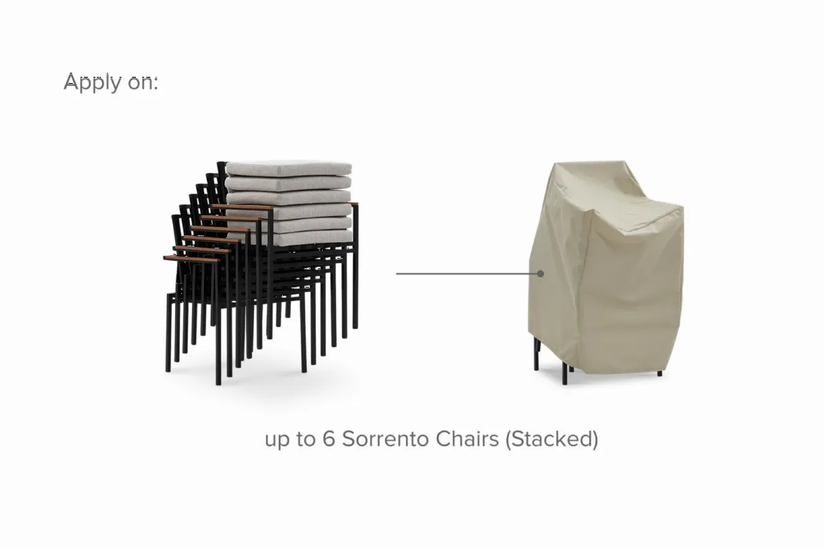 Sorrento Outdoor Dining Chair Set Cover, Beige